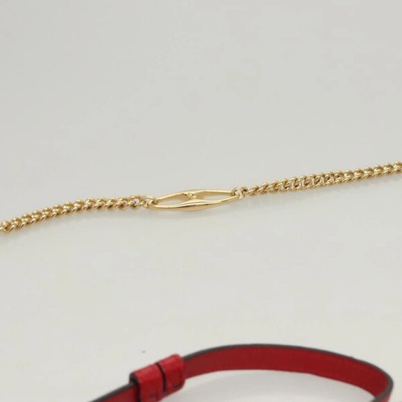 GUCCI Chain Shoulder Bag Leather Red Gold 572375 Auth 118122 - Picture 9 of 16